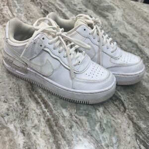 Nike White Layered Leather Sneakers